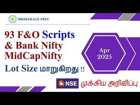 F&O Scripts & Bank Nifty | MidCap Nifty Lot Size மாறுகிறது !! | NSE | April 2025