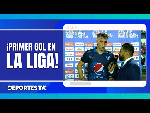 Rodrigo Auzmendi reacciona tras marcar su primer gol con Motagua