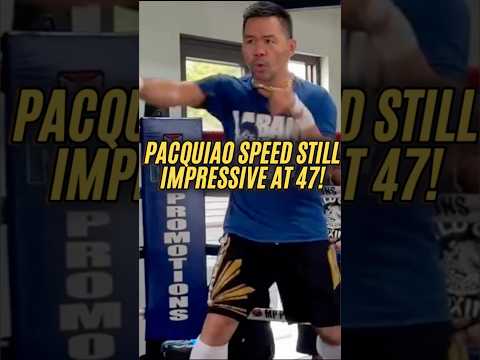 Manny Pacquiao FIRES OFF <strong>quick</strong> combos with impressive speed at 47yrs of age