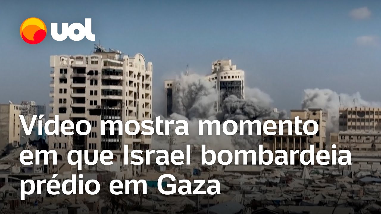 Israel bombardeia mais um prédio em Gaza vídeo mostra momento do ataque