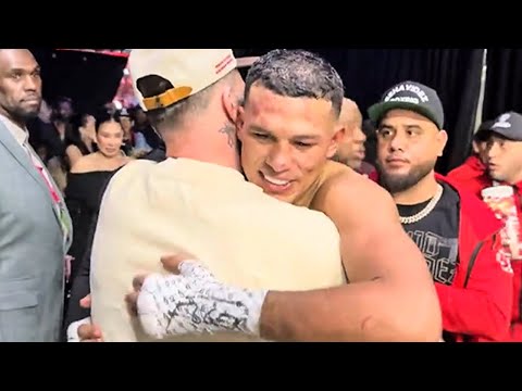 Caleb Plant HUGS David Benavidez & CONGRATULATES him after BEATING David Morrell; REACTS to win