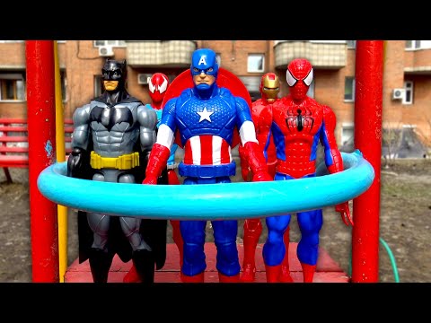 Five Super Hero Jumping on the Swing Song for kids Nursery Rhymes