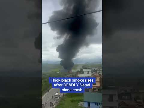 Thick black smoke rises after DEADLY Nepal plane crash