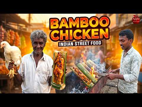 Village Style Bamboo Chicken Cooking in Forest