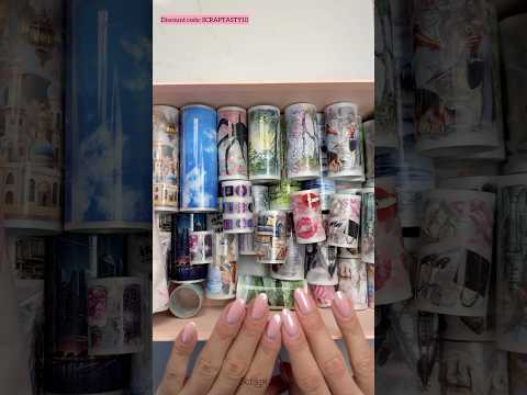 ASMR | Beautiful pre-cut tapes unboxing 🌸✨ #unboxing #journal #scrapbook