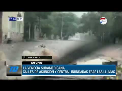 Calles de Asunción y Central, inundadas tras las lluvias