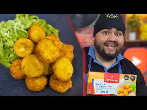 Nuggets de Pechuga de Pollo con Fetuccinis Verdes 💚😋