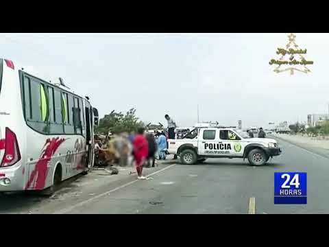 Chimbote: cuatro muertos deja choque entre un auto y un bus en Panamericana Sur