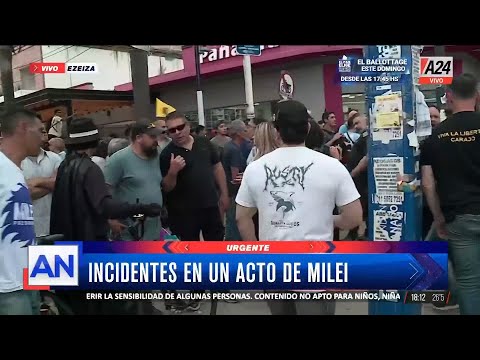 Incidentes en un acto de Javier Milei