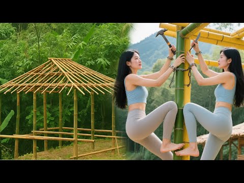 But the single mother built a bamboo house in the forest, with a bamboo roof and floor.