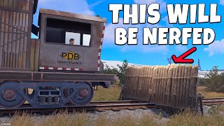 YouTube thumbnail for Oblivion's video titled 'Placing Barriers On Rust Train Tracks Is Broken...'