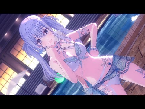 4K 縦型動画 (水着 鈴木羽那 ツインテール SSR フォーカス)「Summer Night Paradise」【シャニソン/Shiny Colors Song for Prism MV】