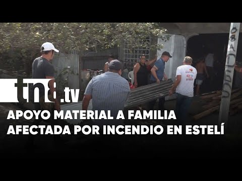 Familia afectada en Estelí por voraz incendio recibe materiales de construcción