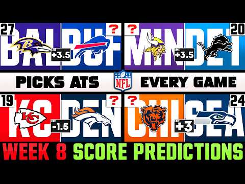 NFL Week 8 Score Predictions | 2026 NFL Picks ATS