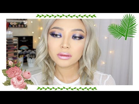 Festival Makeup with Holographic Lips