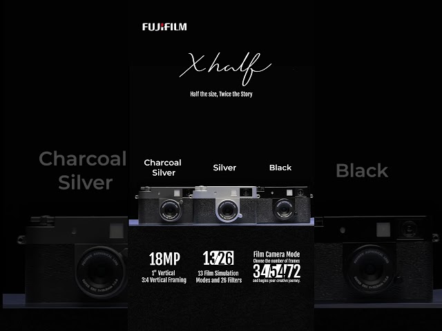 Big stories don’t need big cameras. They need the right format. Meet the Fujifilm X half, a vertical-format digital camera built for a new generation of creators.

* 3:4 format that frames the world your way
* 2-in-1 camera for stills and video
* 13 iconic Film Simulations & 26 filters
* Classic lever-style controls for quick shooting
* Compact, pocket-friendly body with signature Fujifilm design

#ShotOnFujifilm #Fujifilm #FujifilmXIndia #UpgradeToBetterColors #FujifilmXHalf #Fujifilmxseries #Xhalf