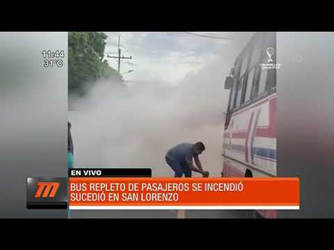 Bus repleto de pasajeros se incendió en San Lorenzo