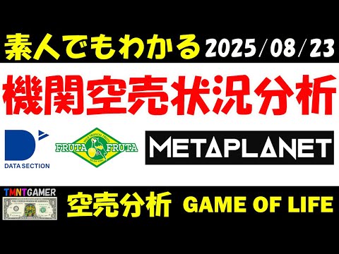 【空売分析】フルッタフルッタ！メタプラネット！データセクション！【20250823】