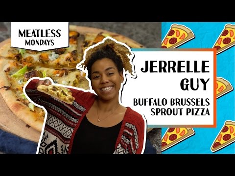Buffalo Brussels Sprout Pizza l Meatless Monday-Jerrelle Guy