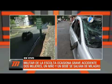 Militar ocasiona grave accidente en Asunción