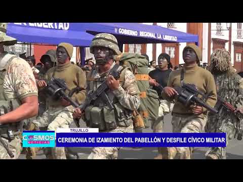 Trujillo: Ceremonia de izamiento del pabellón y desfile cívico militar