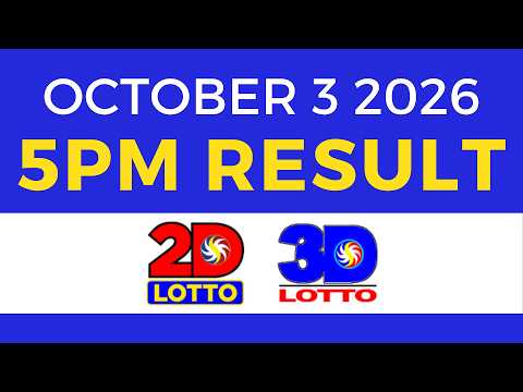 Lotto Result October 3 2026 5PM | Swertres EZ2 PCSO