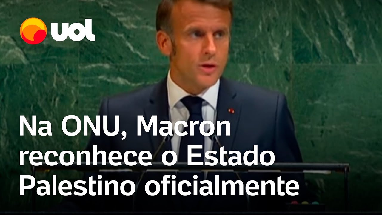 Macron reconhece Estado Palestino pela paz Hora de parar a guerra