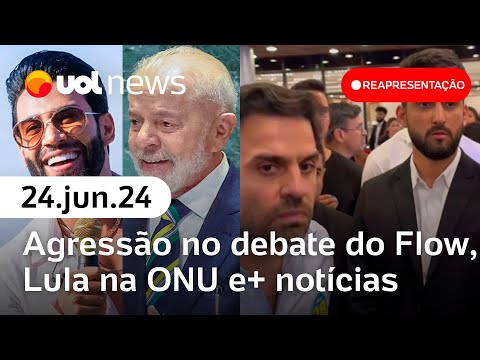 Lula na ONU; debate do Flow termina com expulsão de Marçal e agressão | Reapresentação UOL News