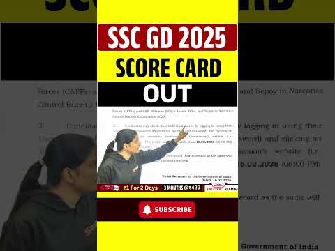 SSC GD 2025 SCORE CARD OUT | #ytshorts #testbook #sscgd