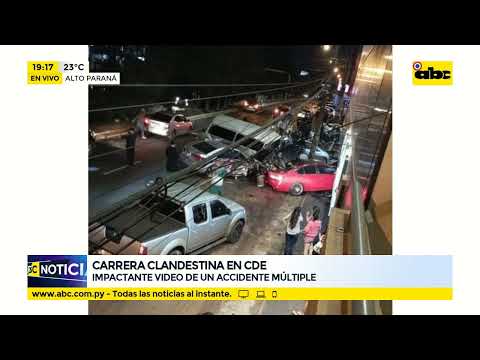 Carrera clandestina en CDE: Nueve vehículos quedaron afectados por la imprudencia de dos conductores