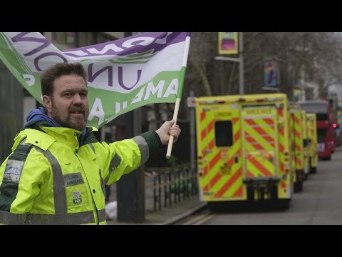Ambulâncias do Reino Unido em greve
