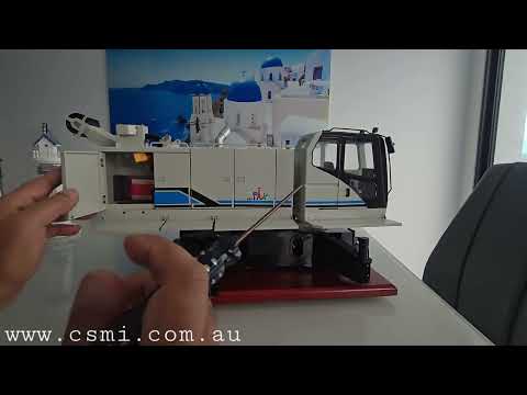 CSMI :Part 4  RC 1/14 crawler crane upper  car body explained. Total weight over 95 kgs !!