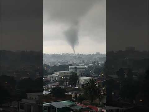 Tornado Touches Down in Guatemala While Debris Swirls Through the Sky