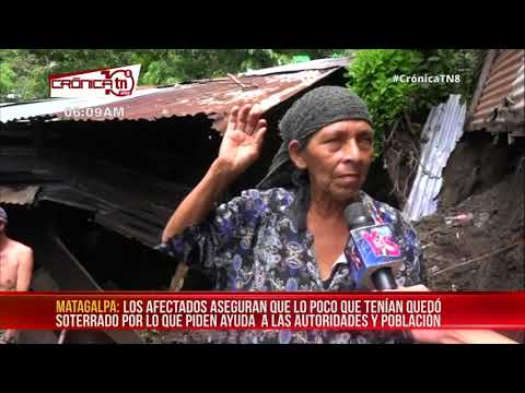 La caída de un muro pone en riesgo a familias de barrio matagalpino - Nicaragua