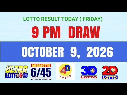 Lotto Result Today 9pm Draw October 9, 2026 PCSO