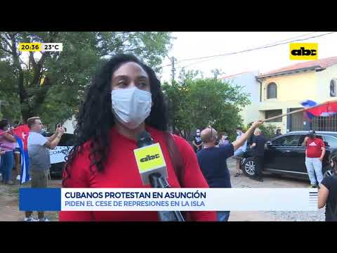 Cubanos protestan en Asunción