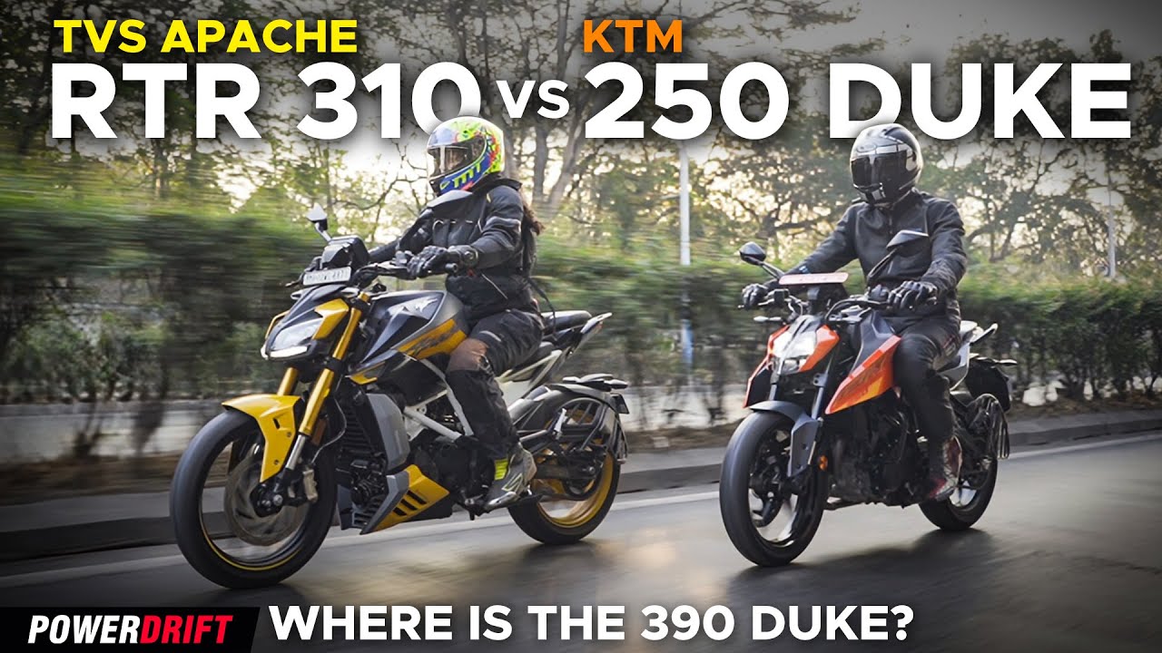 TVS Apache RTR 310 vs KTM 250 Duke: Where is the 390 Duke? | PowerDrift