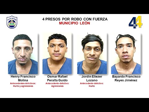 Policía nacional de Leon reportan detención de delincuentes por múltiples delitos