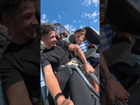 My Sons First BIG ROLLERCOASTER!!! 🙈😂 #shorts #rollercoaster #fatherson #son #dad
