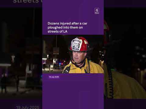 Car ploughs into crowd in Los Angeles