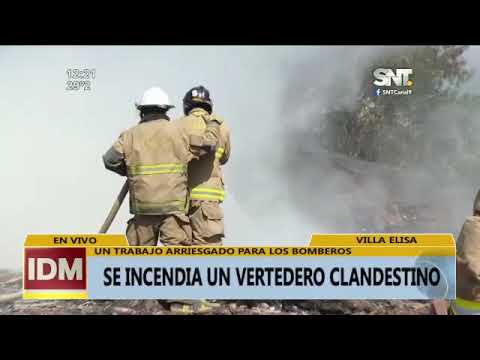 Villa Elisa: Se incendia un vertedero clandestino