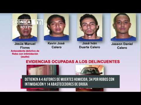 52 presuntos delincuentes tras las rejas por peligrosos delitos en Nicaragua