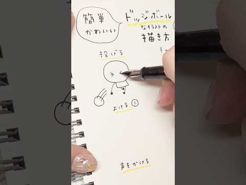簡単&かわいい！ドッジボールな絵の描き方 #イラスト