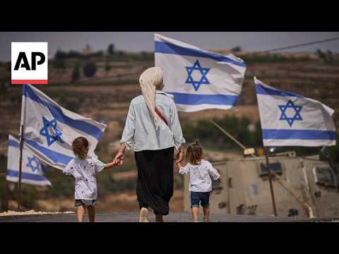 Israeli settlers inaugurate a new settlement in the occupied West Bank