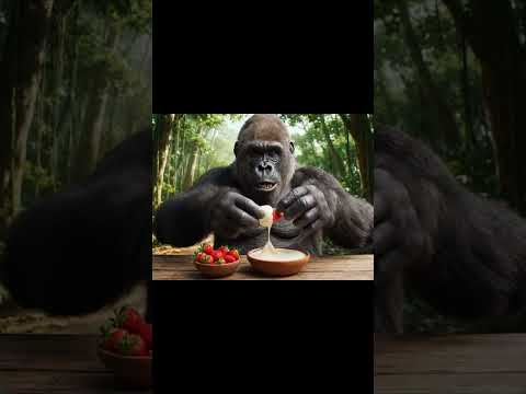 Fazendo o Morango do Amor 🍓❤️ #gorilainfluencer #gorila #humor #humour