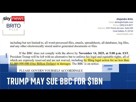 Donald Trump threatens to sue BBC for $1bn over Panorama documentary