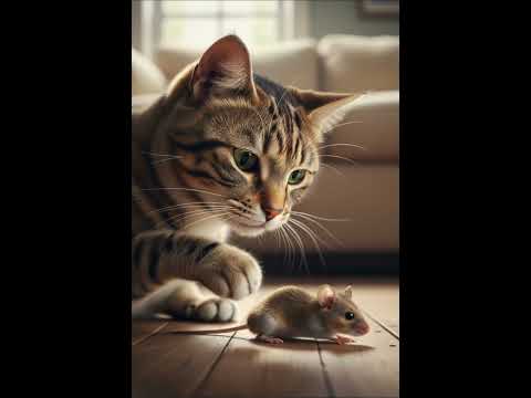 The Cat's Shocking Trap… Will the Mouse Survive? #cutepets #funnyanimals #kitten 1