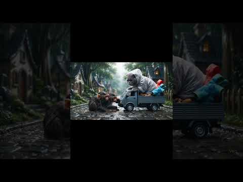 mèo anh tốt bụng và 2 chú khỉ đáng thương 🥹❤️#shorts #cute #ai#viralvideo