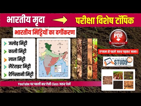 Indian Geography | भारतीय मृदा | Indian  Soil | Types of Soils in Geography | Amresh Sir | Study91