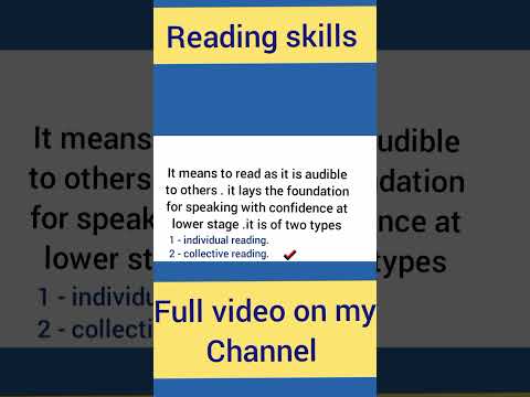 reading skills/ aims of reading skills/ Pathan Kaushal / #viral b.ed